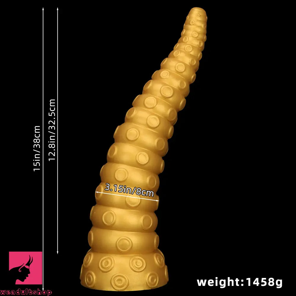 15in Gold Silicone Octopus Legs Extra Large Thick Long Dildo For Women