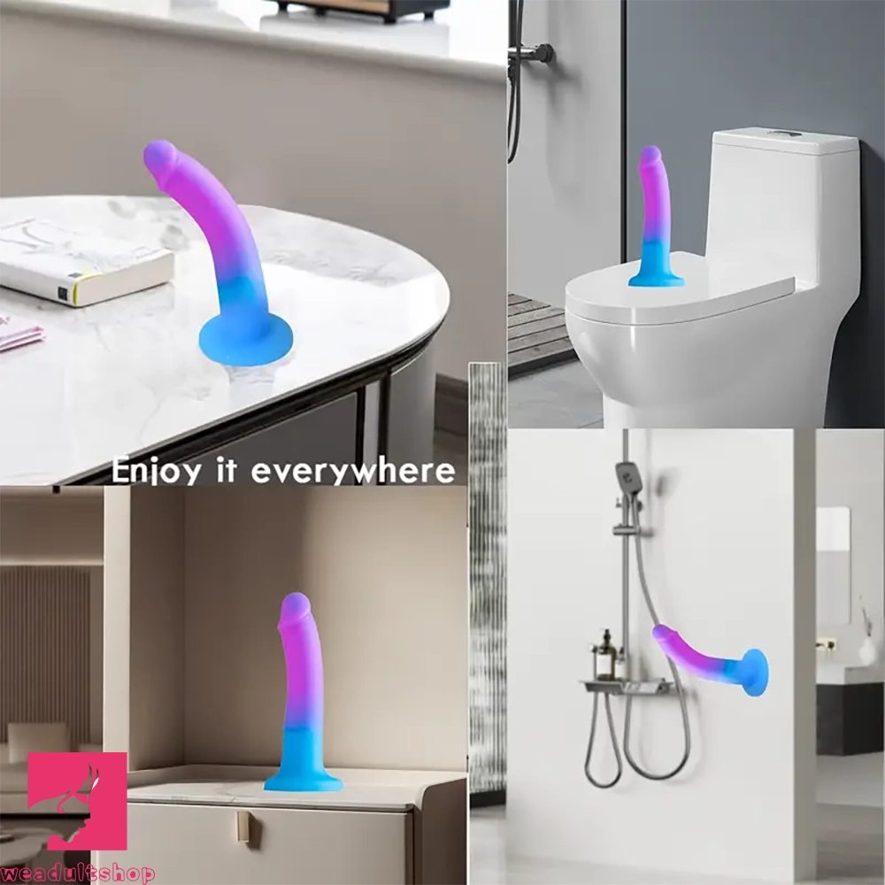 5.5in Soft Silicone Fantasy Dildo Flexible Anal Plug For Hands-Free Clit Play