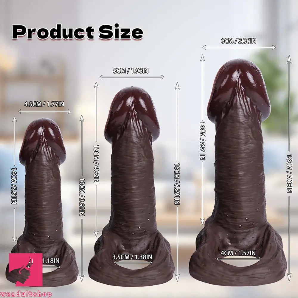 5.51in 6.29in 7.08in Big Mushroom Head Penis Sheath Reusable Dildo Sleeve