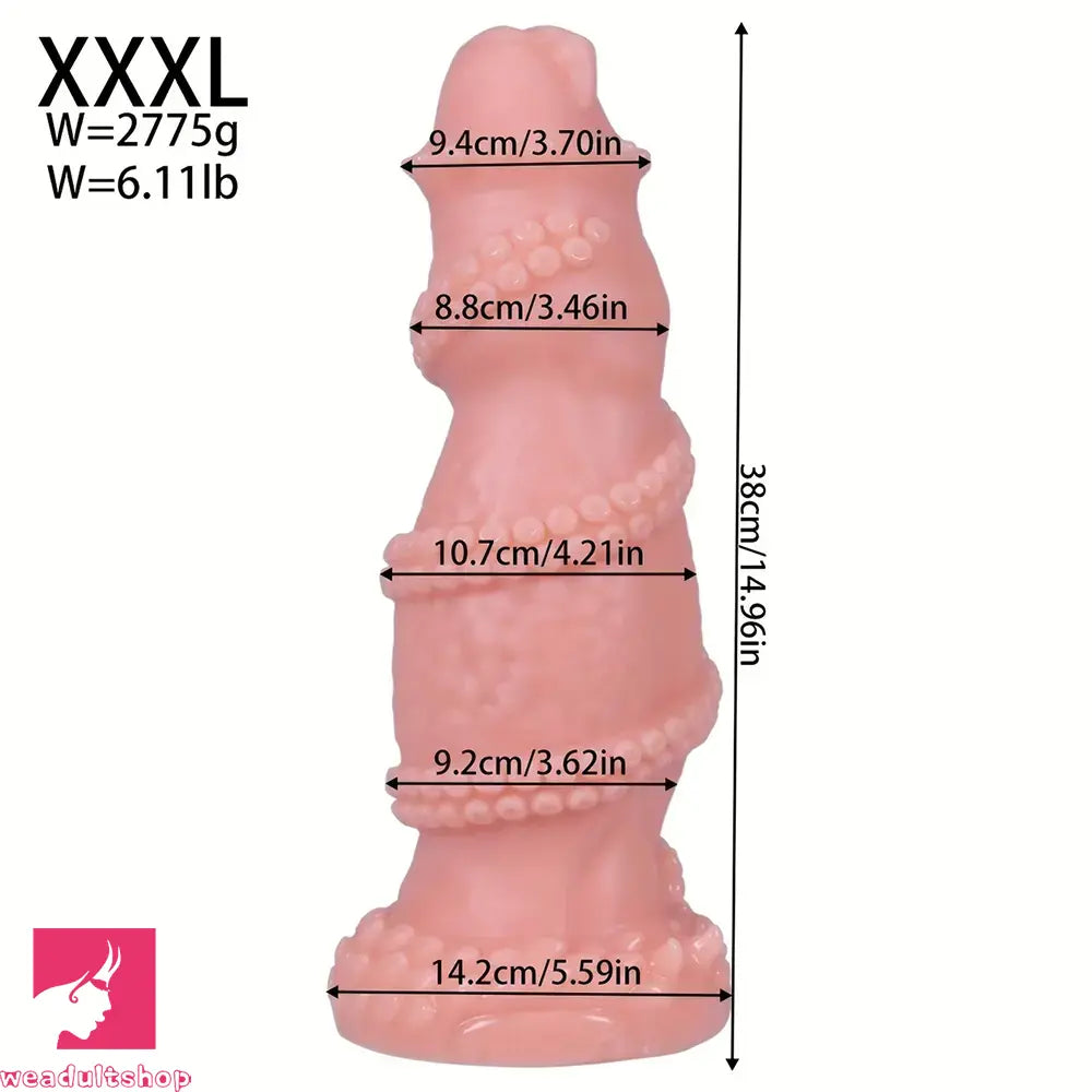 7.08in 8.46in 10.03in 11.81in 13.77in 14.96in Fantasy Big Fat Monster Dildo