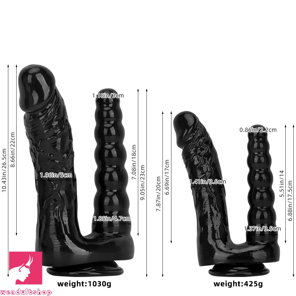 7.87in 10.43in PVC Double Headed Dildo Masturbator With Simulated Toy