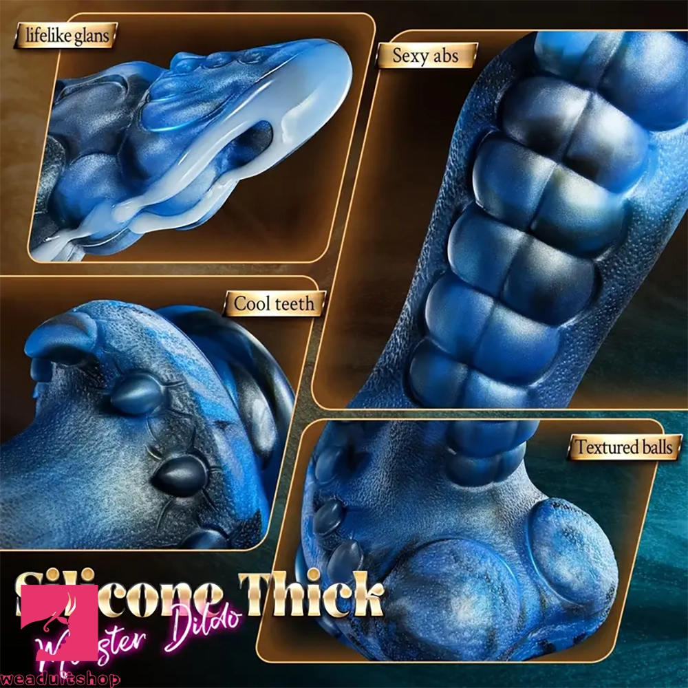 9.5in Big Thrusting 5 IN1 Fantasy Monster Clit Dildo 8 Thrusting Vibration