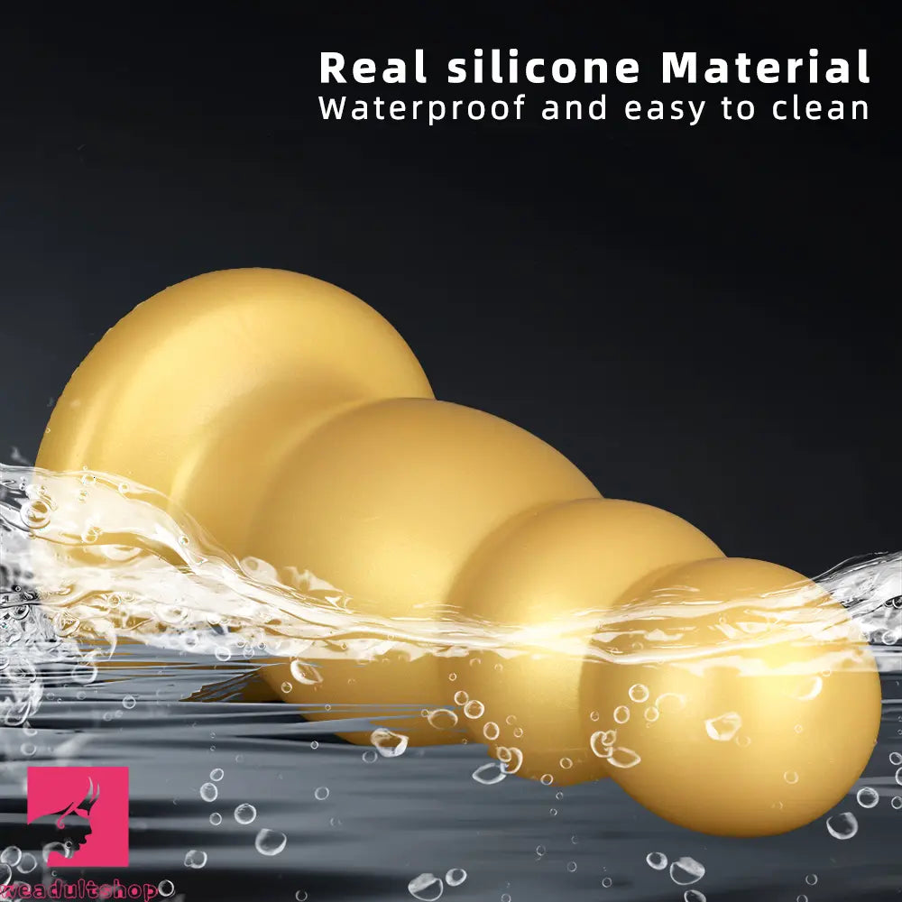 6.7in 10.23in Golden Silicone Extra Large Thick Butt Plug Dildo Butt Beads