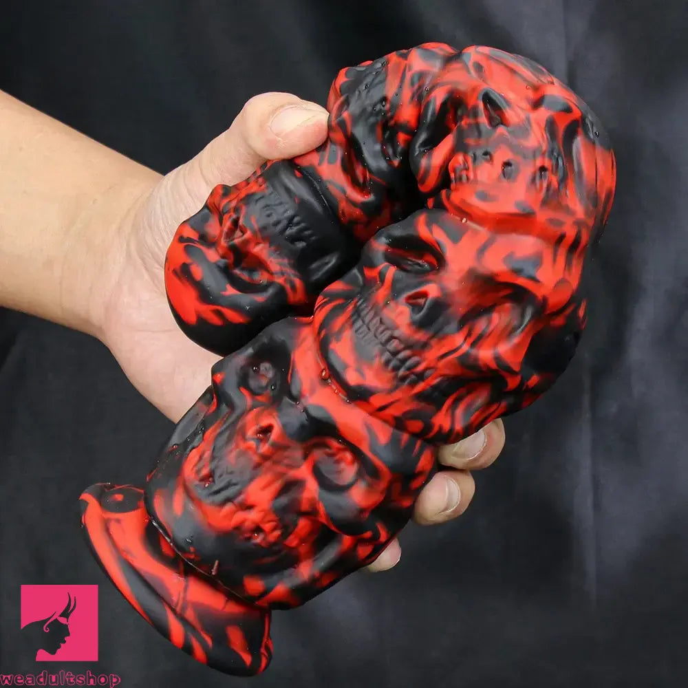 9.05in 11.41in Silicone Soft Monster Skull Big Thick Creature Dildo For Anus