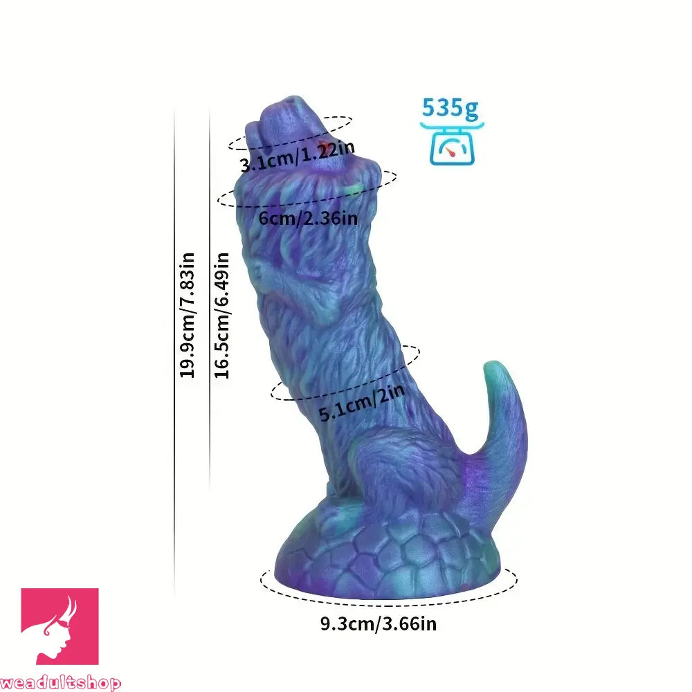 7.83in 9.01in 10.55in Unique Blue Lion Animal Dildo Thick Silicone Dildo