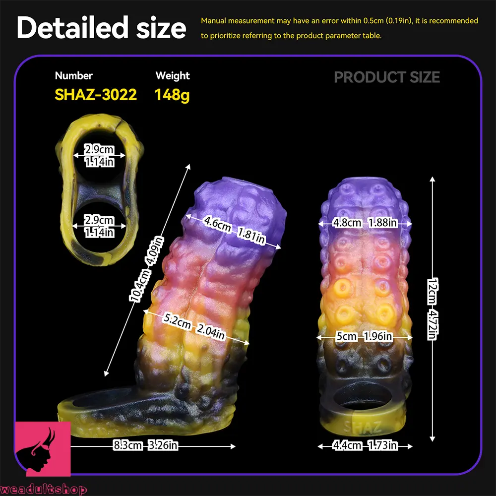 4.72in Zothos Umbrvort Tentacle Silicone Soft Dildo Sleeve Penis Extender