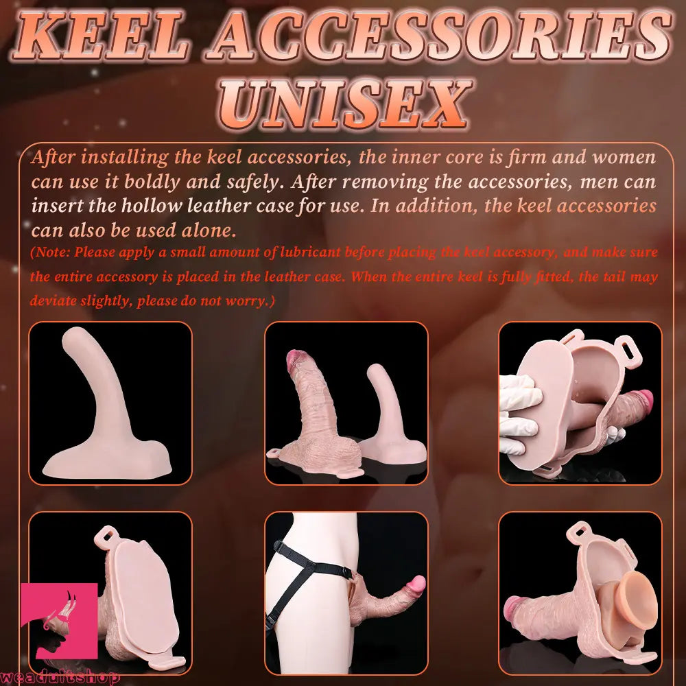 7.28in Lifelike Strap on Penis Extender Cock Sleeve Dildo For Vaginal Clit