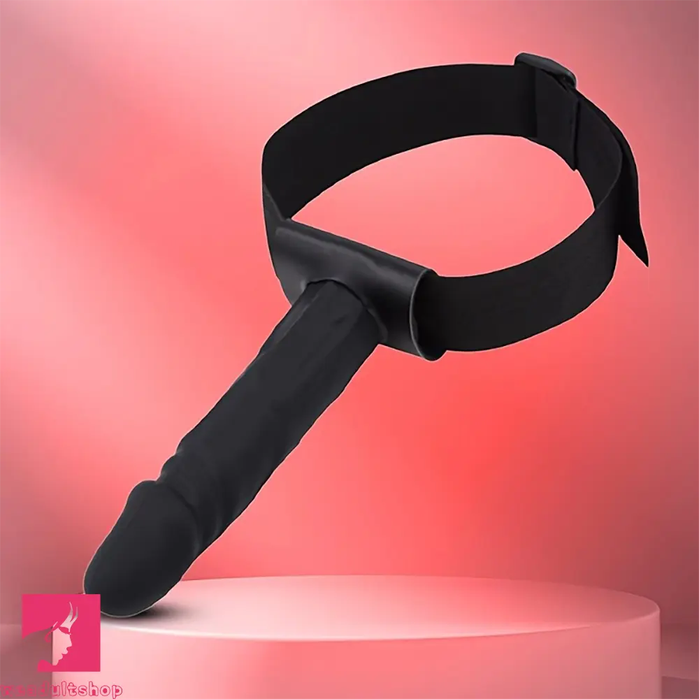 7.08in Wearable Bondage Training Mouth Face Gag Dildo For BDSM Game