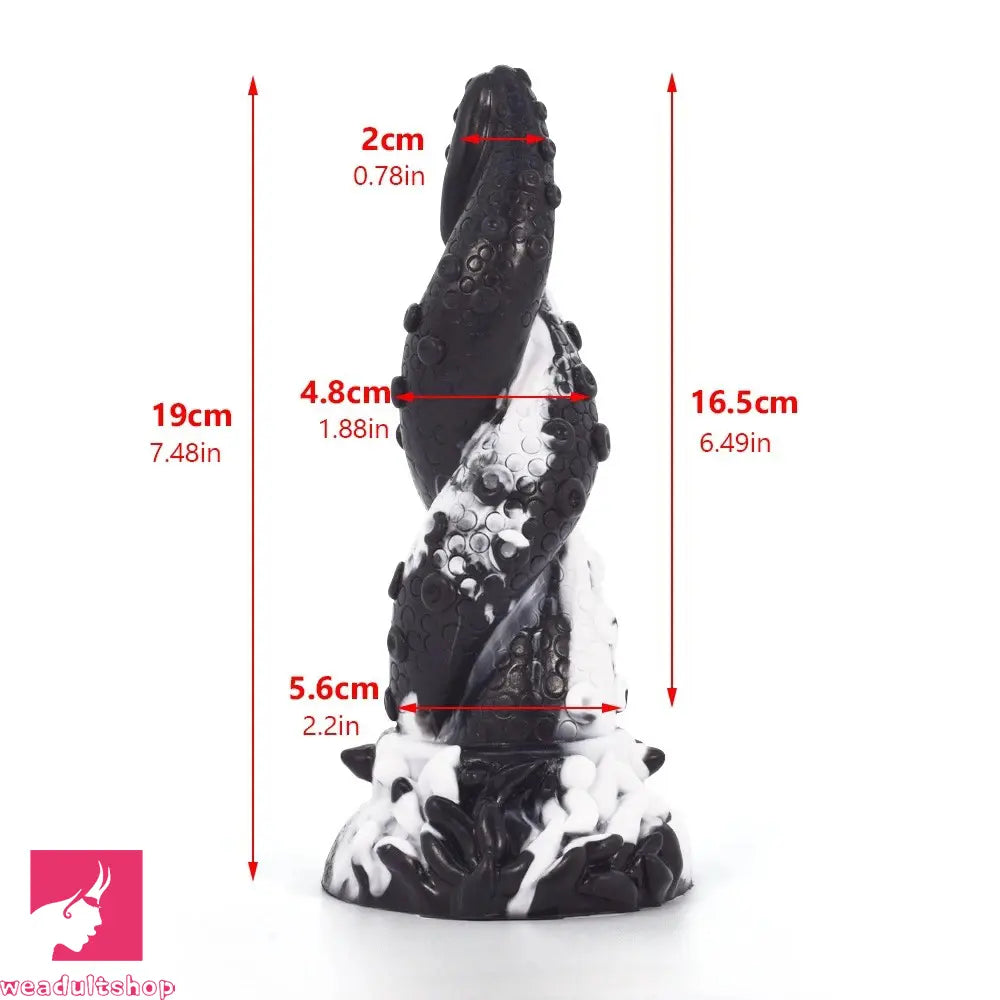 7.48in Black Anal Suction Cup Soft Octopus Dildo For Women Men Gay Sex
