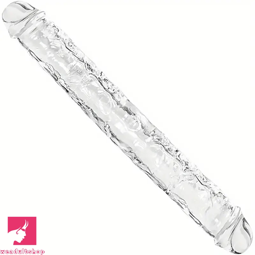 12in 13.58in 14.57in 17.13in Double-Ended Long Realistic Clear Big Dildo