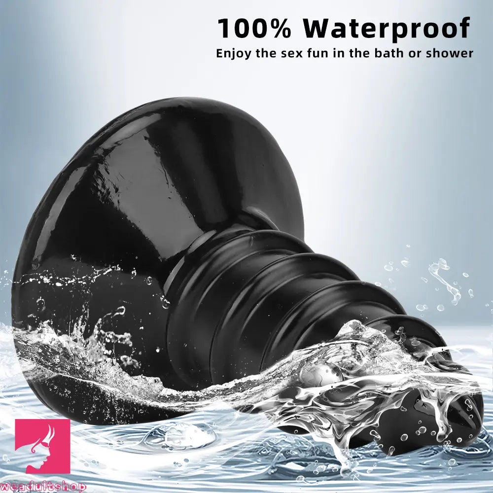 9.05in 11.22in Black Oversized Screw Giant PVC Penis Anal Plug Fat Dildo