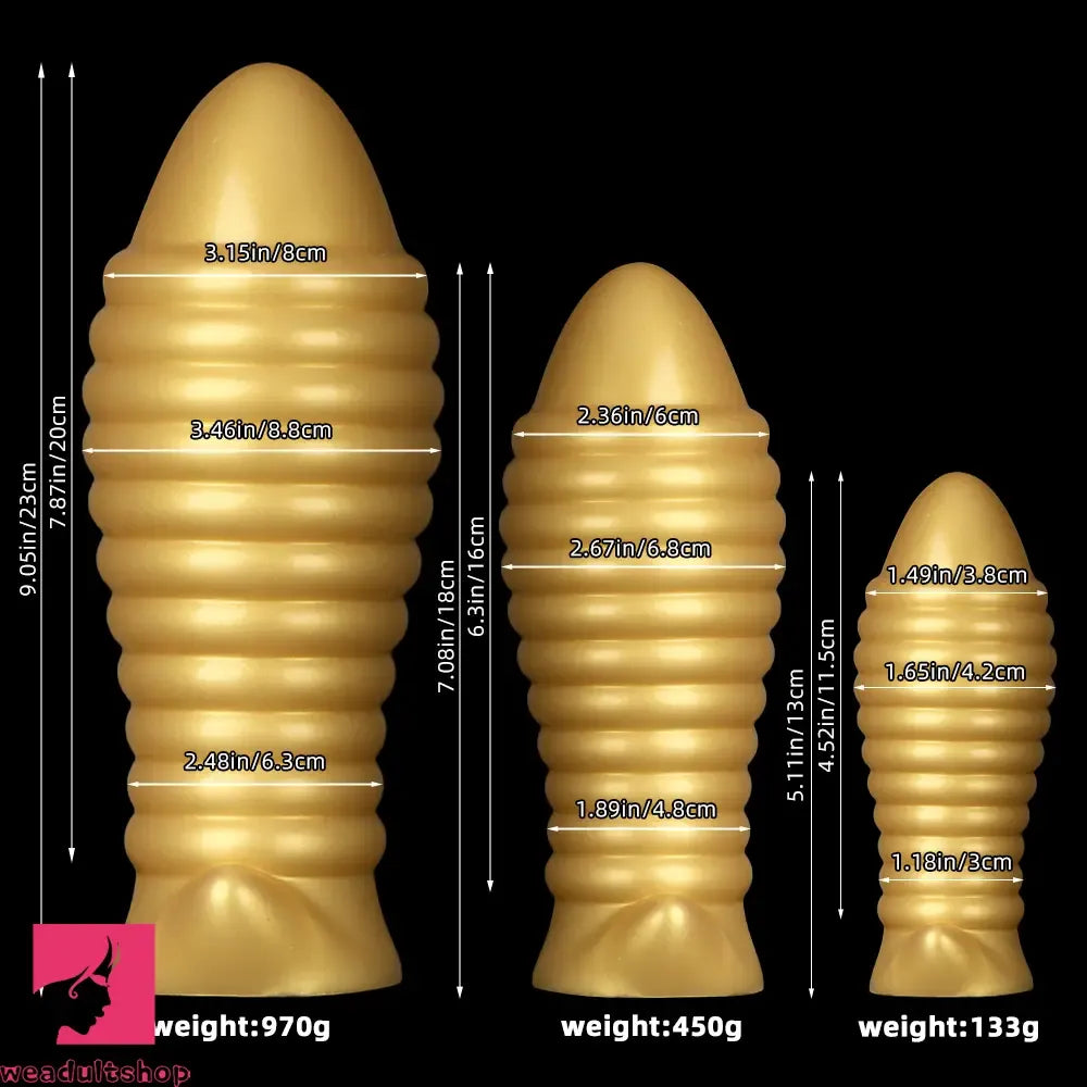 5.11in 7.08in 9.05in Dragon Egg Thread Silicone Soft Big Butt Cock Dildo
