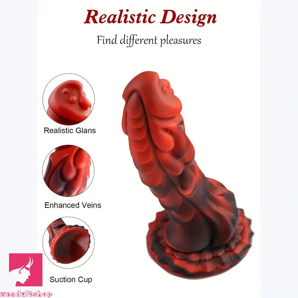 8.2in Lifelike Dragon Monster Soft Liquid Body Safe Odd Big Spiked Dildo