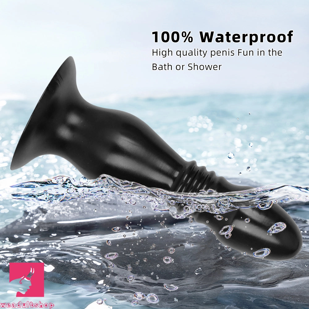 8.66in 12.2in Big Head Anal Dilation Black Big PVC Anal Plug Cock Dildo