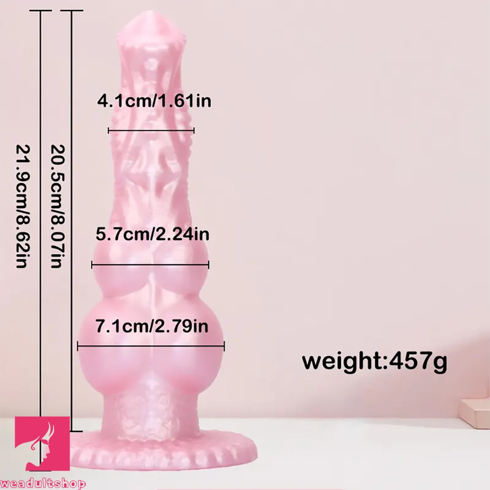 8.62in Realistic Dog Penis Design Silicone Dildo G-Spot Vaginal Dilation