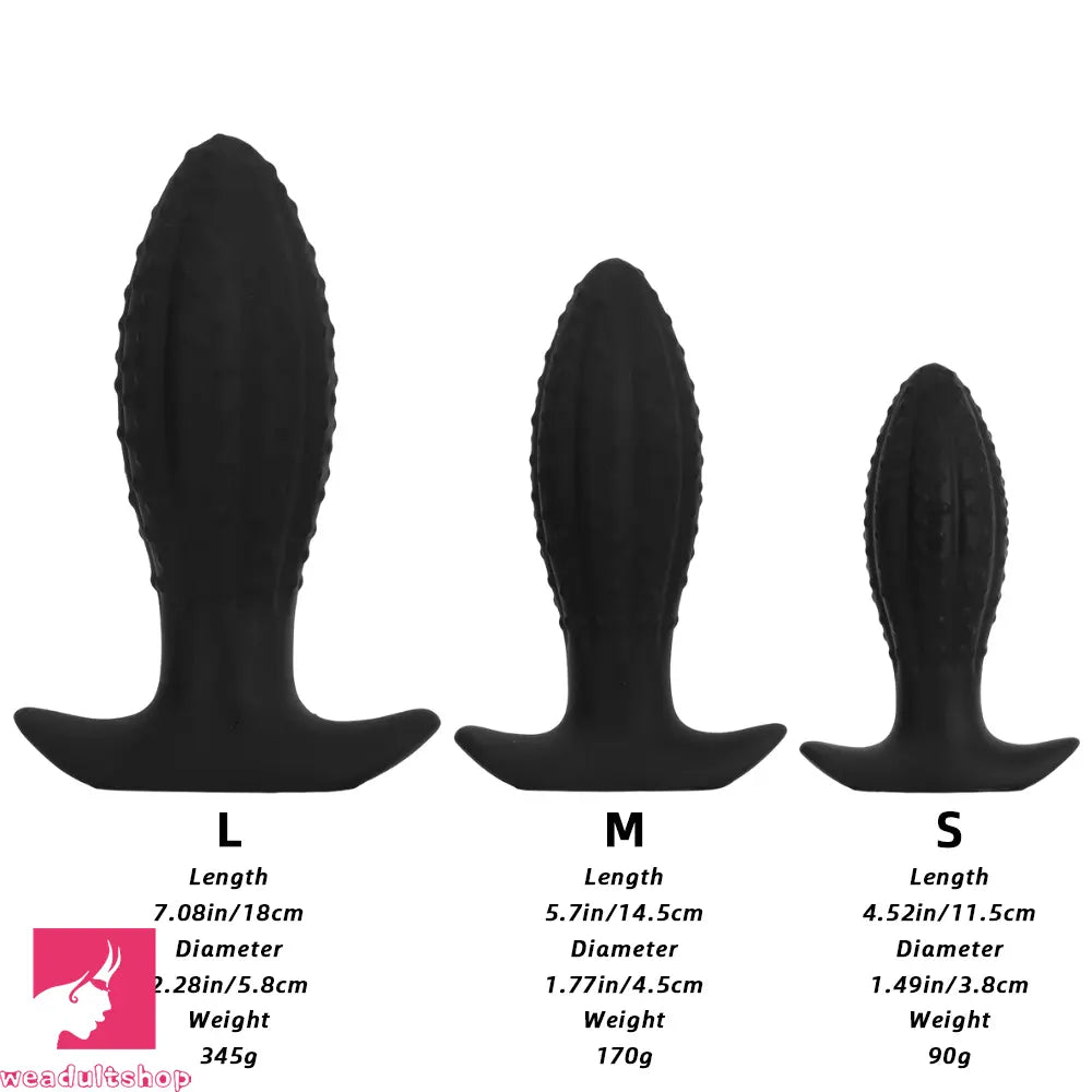 4.52in 5.7in 7.08in Black Bodysafe Ultra-silicone Small Anal Plug Cock Dildo