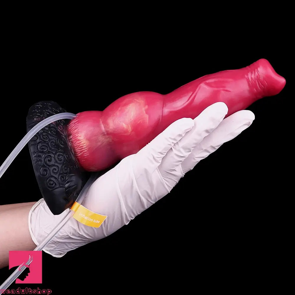 8.46in Knotted Silicone Soft Big Dog Ejaculating Dildo Penis Sex Toy