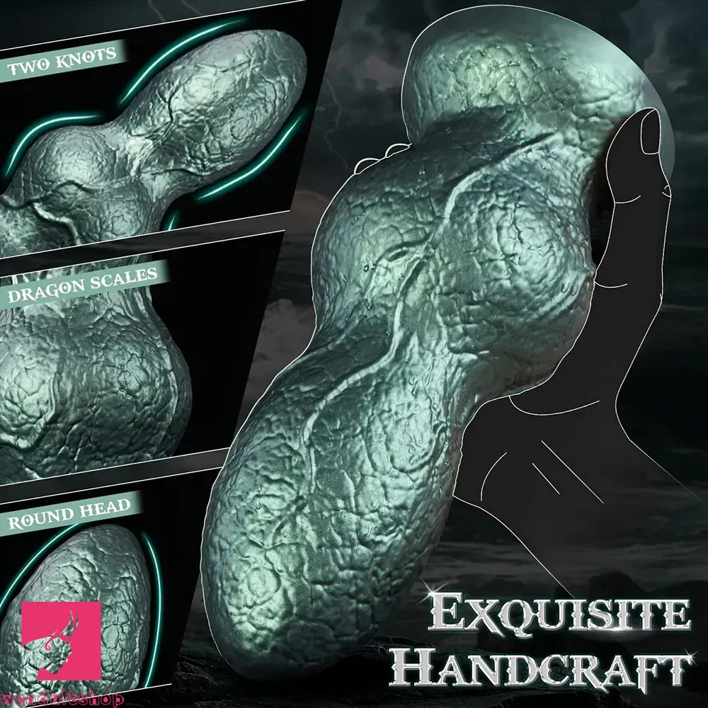 9.5in Monster Dragon Knot Silicone Soft Thick Dildo Large Butt Plug 2 Knots