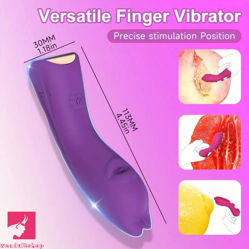 4.45in 10-Mode Vibrating Finger Dildo Portable Discreet Sex Toy For Clit