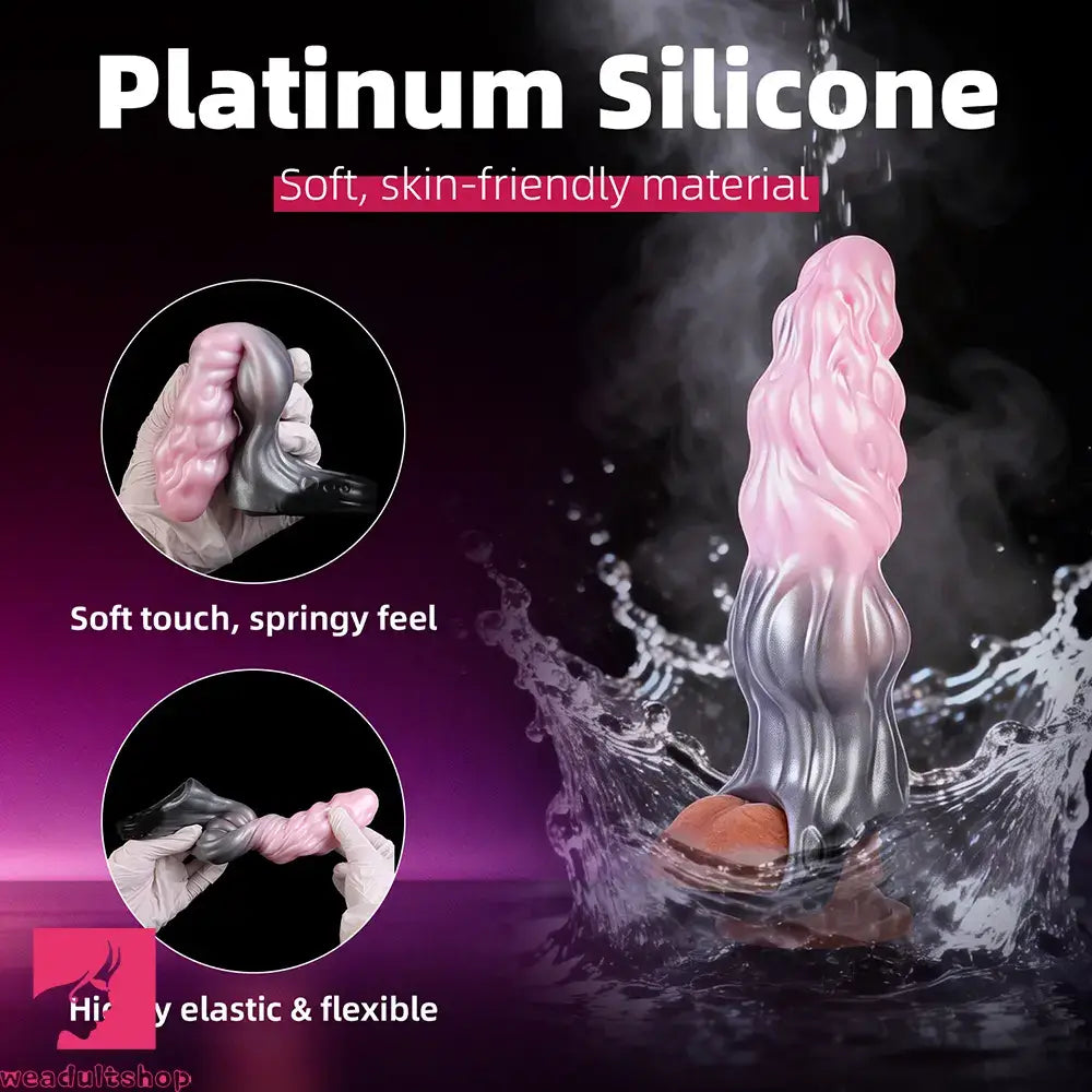 7.87in Hollow Fantasy Silicone Penis Sleeve Dildo For Physical Delay Control