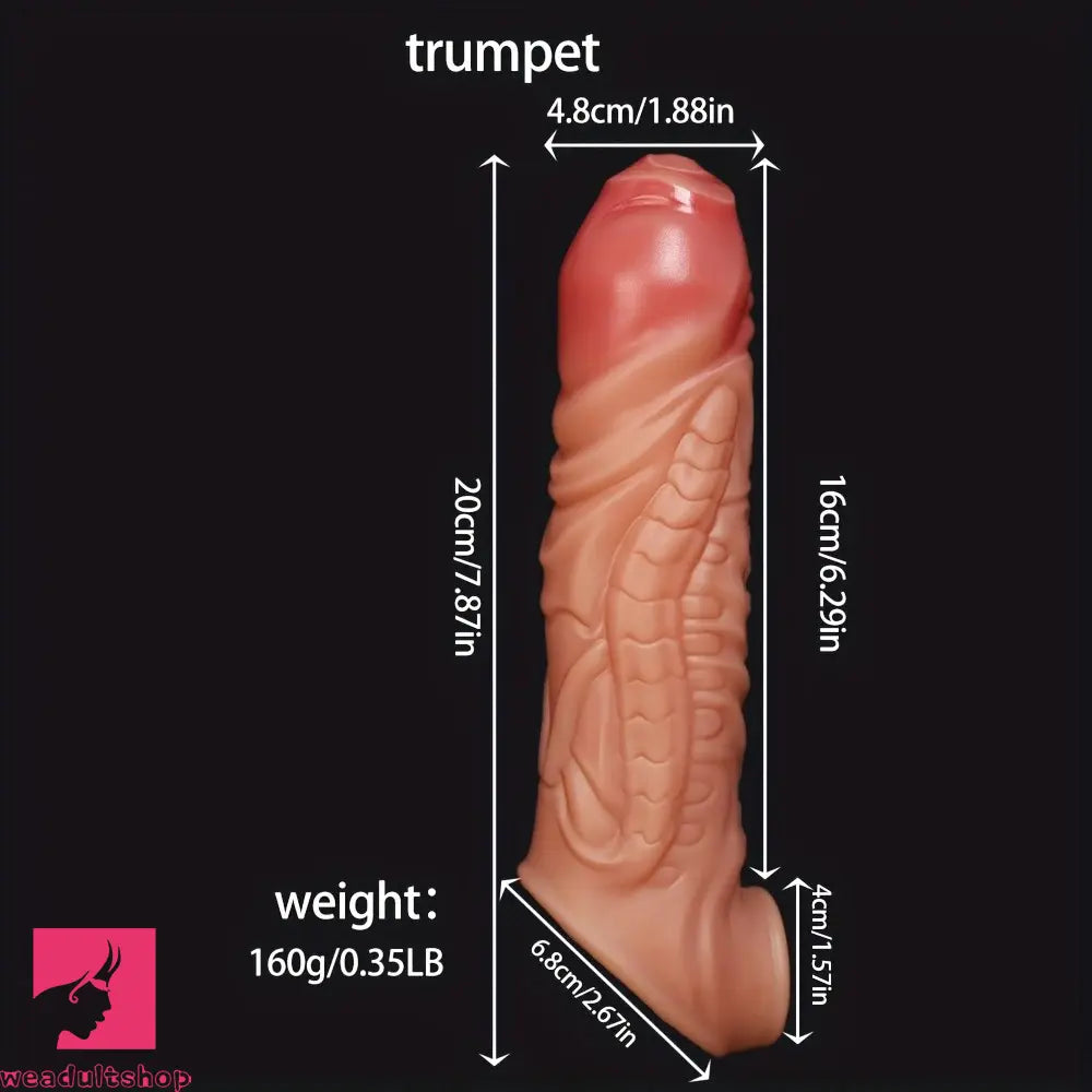 5.9in 7.87in Liquid Silicone Male Hollow Wearable Dildo Sleeve Accessories