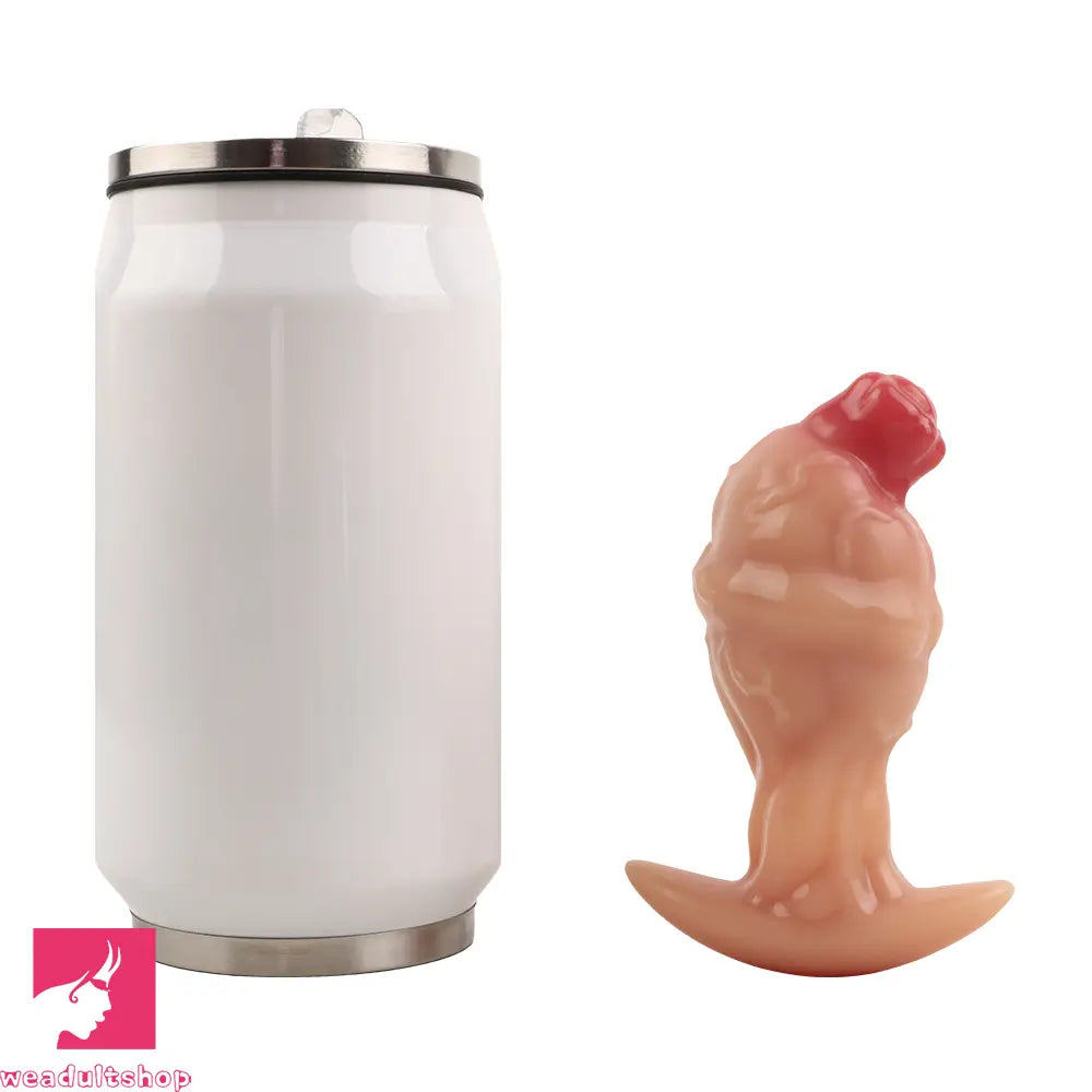4.01in Fox Tail Wear Anchor Silicone Dildo Butt Plug For BDSM Role Sex