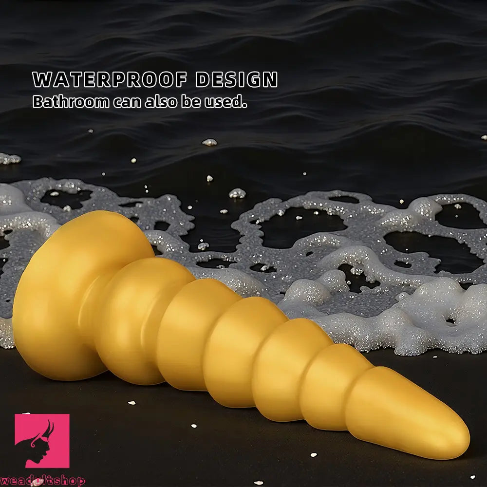 7.87in 11.41in 14.17in Golden Silicone Soft Anal Plug Dildo For Women Toy