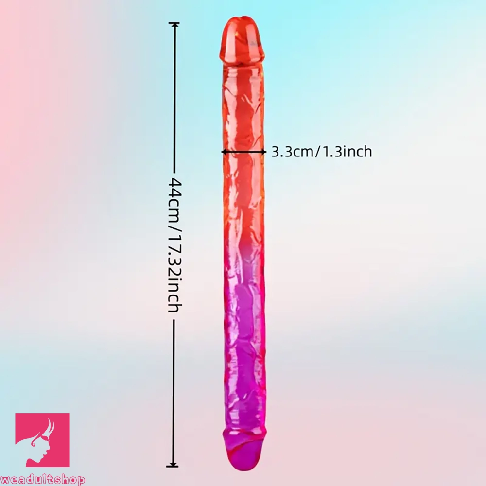 17.32in Dual-Ended Double Penetration Big Dildo For G-Spot Clit Stimulation