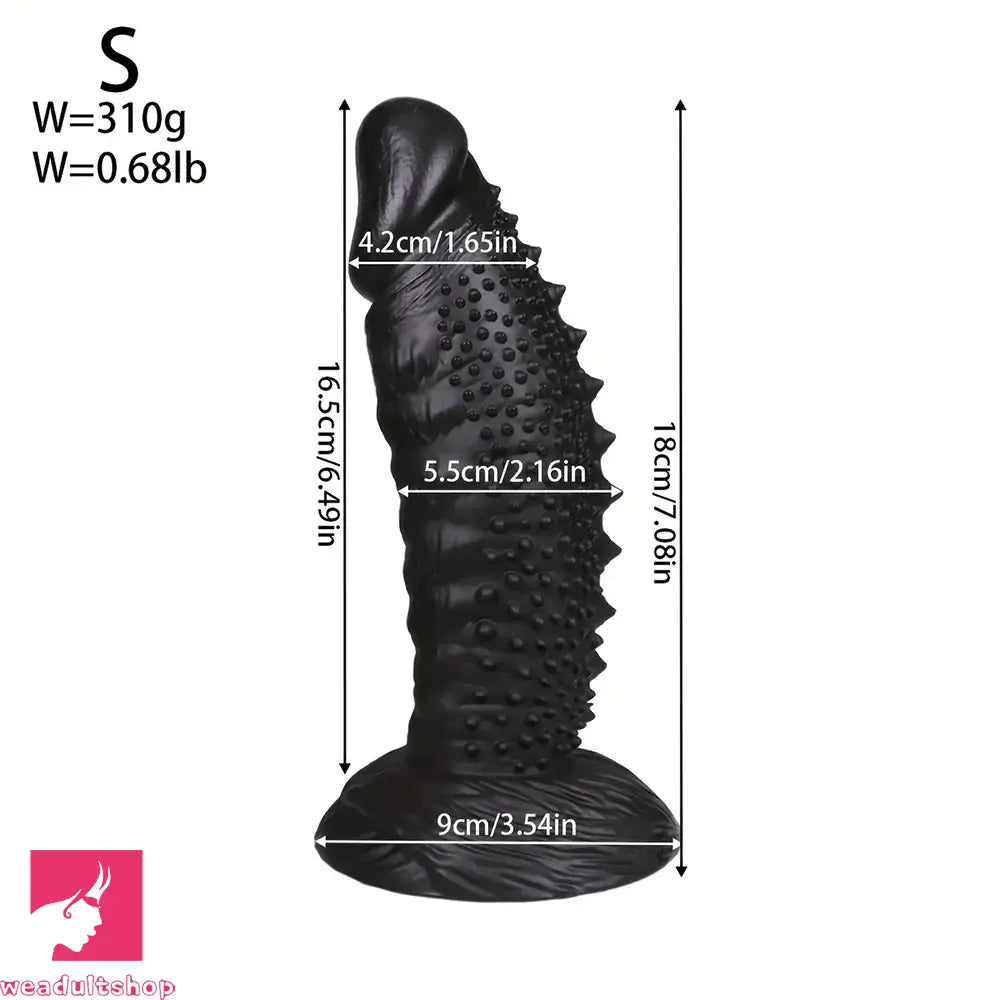 7.08in 8.66in 10.23in 11.81in 13.38in PVC Monster Large Barbed Particles Dildo