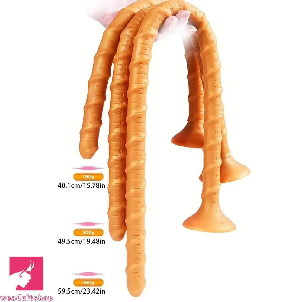 15.78in 19.28in 23.42in Extra-Long Silicone Male G Spot Dildo With Scale