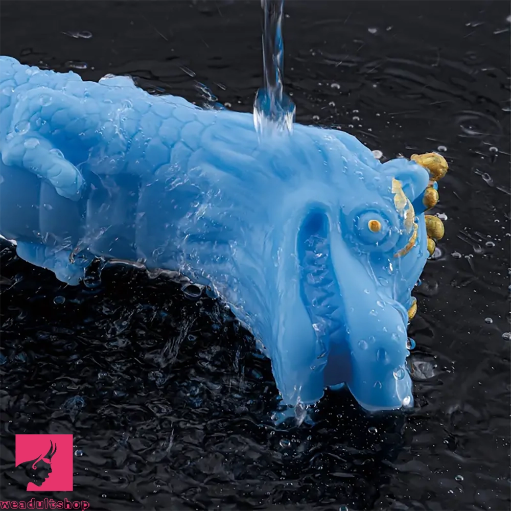 8.82in Blue Dragon Silicone Dildo Realistic Textured Adult Toy For Clit