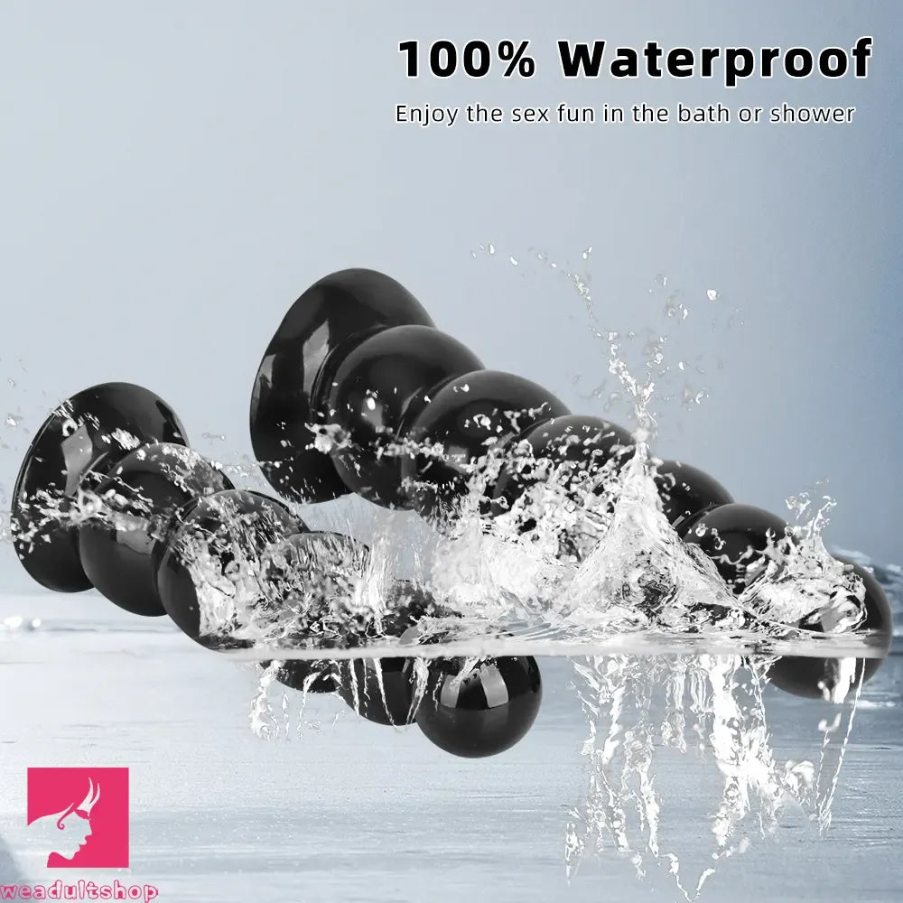 6.7in 8.26in Anal Beads Dildo PVC Black Sex With Powerful Suction Cup
