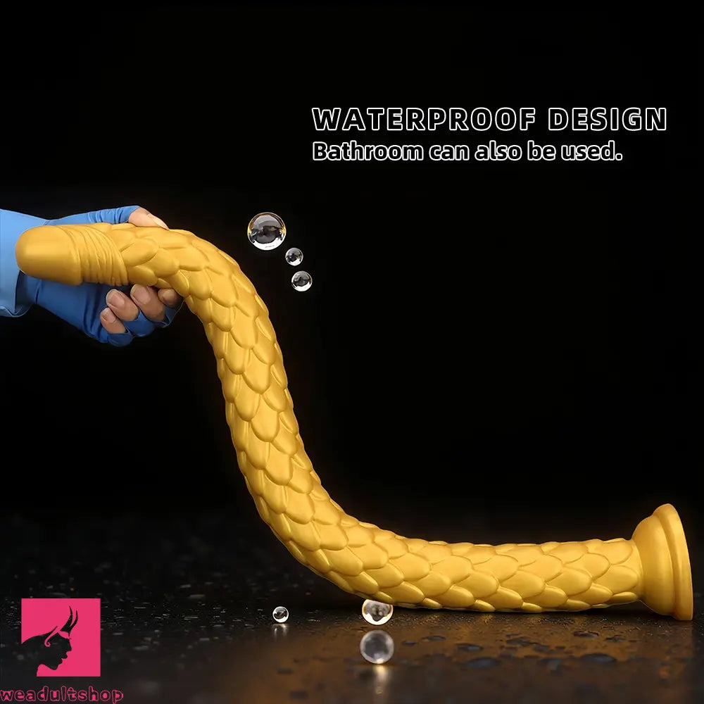 24.4in Gold Silicone Extra-long Scales Huge Dildo For Women Men Cock