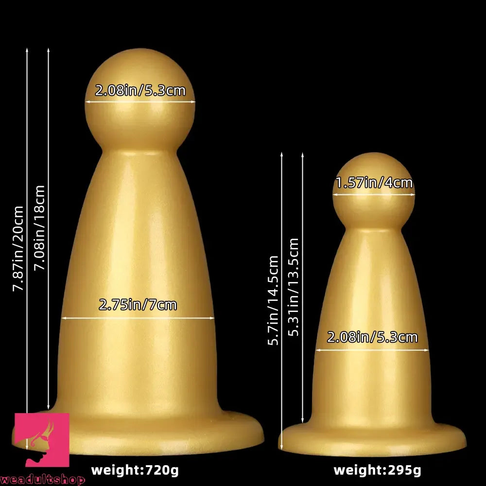 5.7in 7.87in Golden Silicone Soft Thick Butt Plug Dildo For Women Sex Toy
