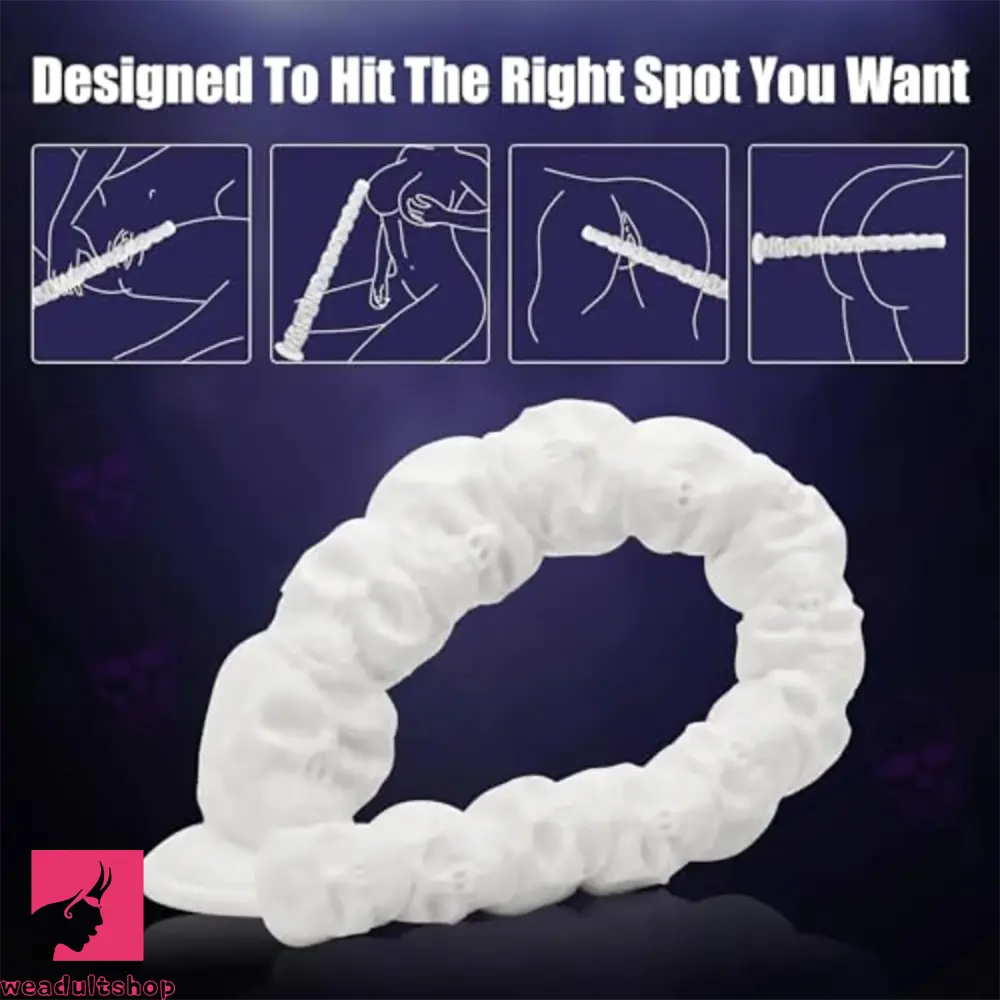 17.7in White Monster Skull Silicone Huge Fantasy Dildo For Deep Exploration