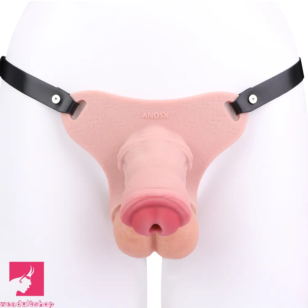 5.31in Silicone Horse Animal Penis Cage Strap on Chastity Dildo With Lock