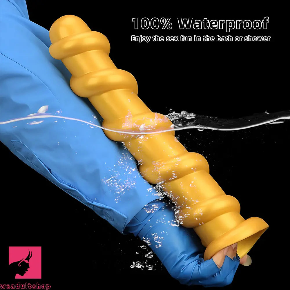 13.18in Gold Silicone Extra-long Thread Huge Dildo For Anal Pleasure