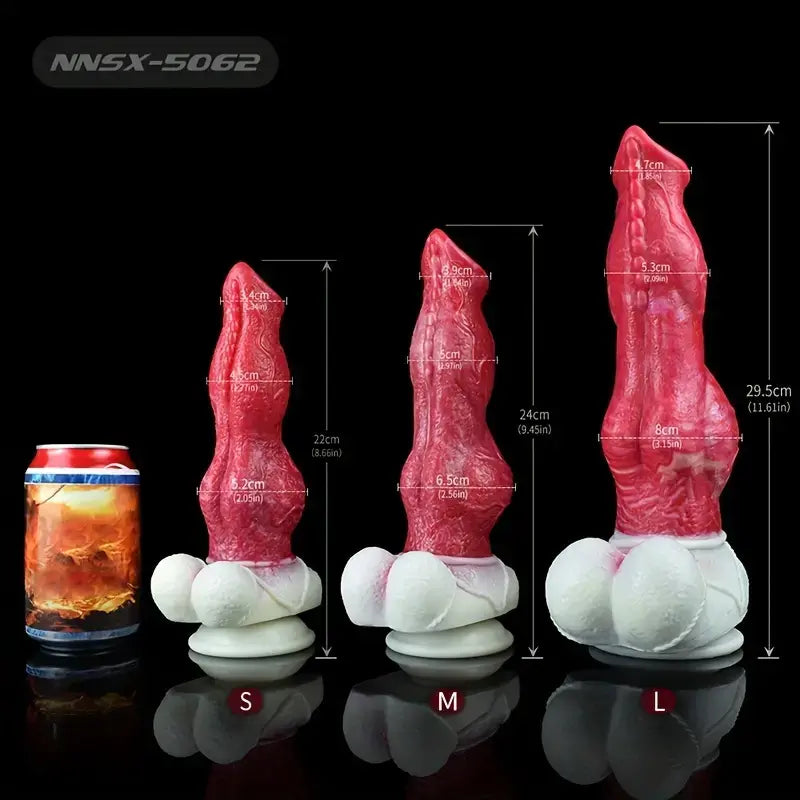 8.66in 9.45in 11.6in Large Dog Knot Silicone Soft Dildo For G-Spot Clit Weadultshop