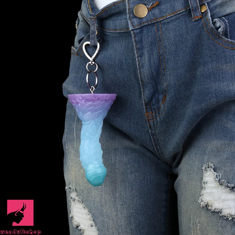 4.68in 5.9in 7.16in 8.26in Spiked Monster Silicone Odd Dildo With Key Chain