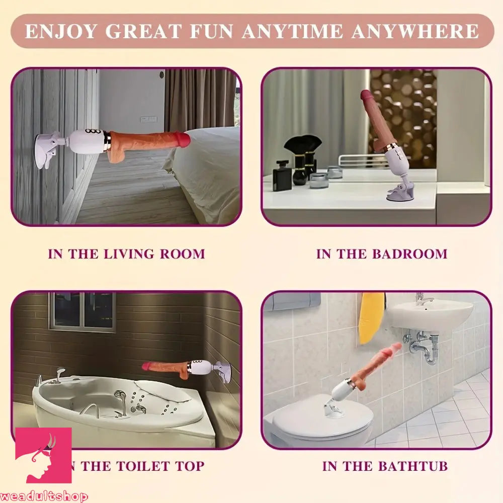 10.6in Realistic Thrusting Dildo Vibrator with Handle Sucker Fuck Machine