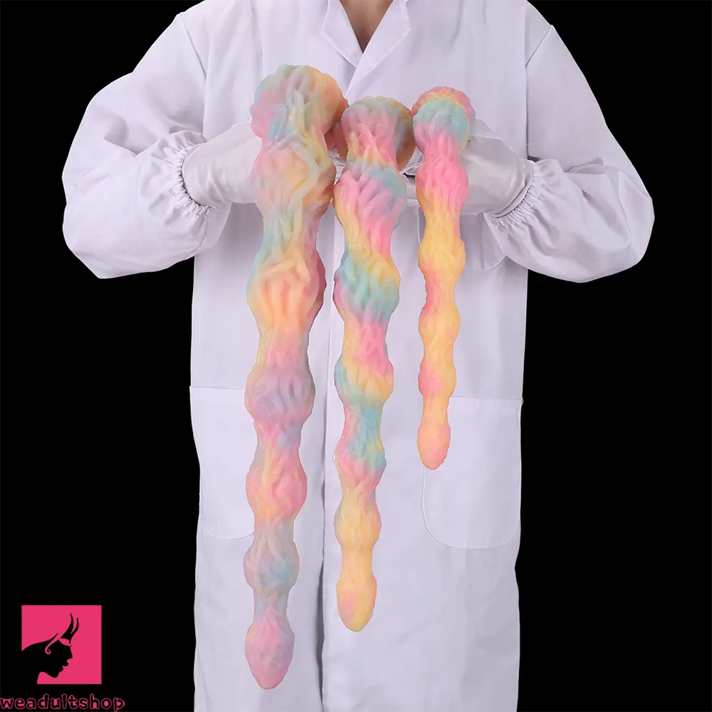 17.32in 21.25in 25.19in Luminous Pull Beads Silicone Dildo Butt Plug Rare Cock