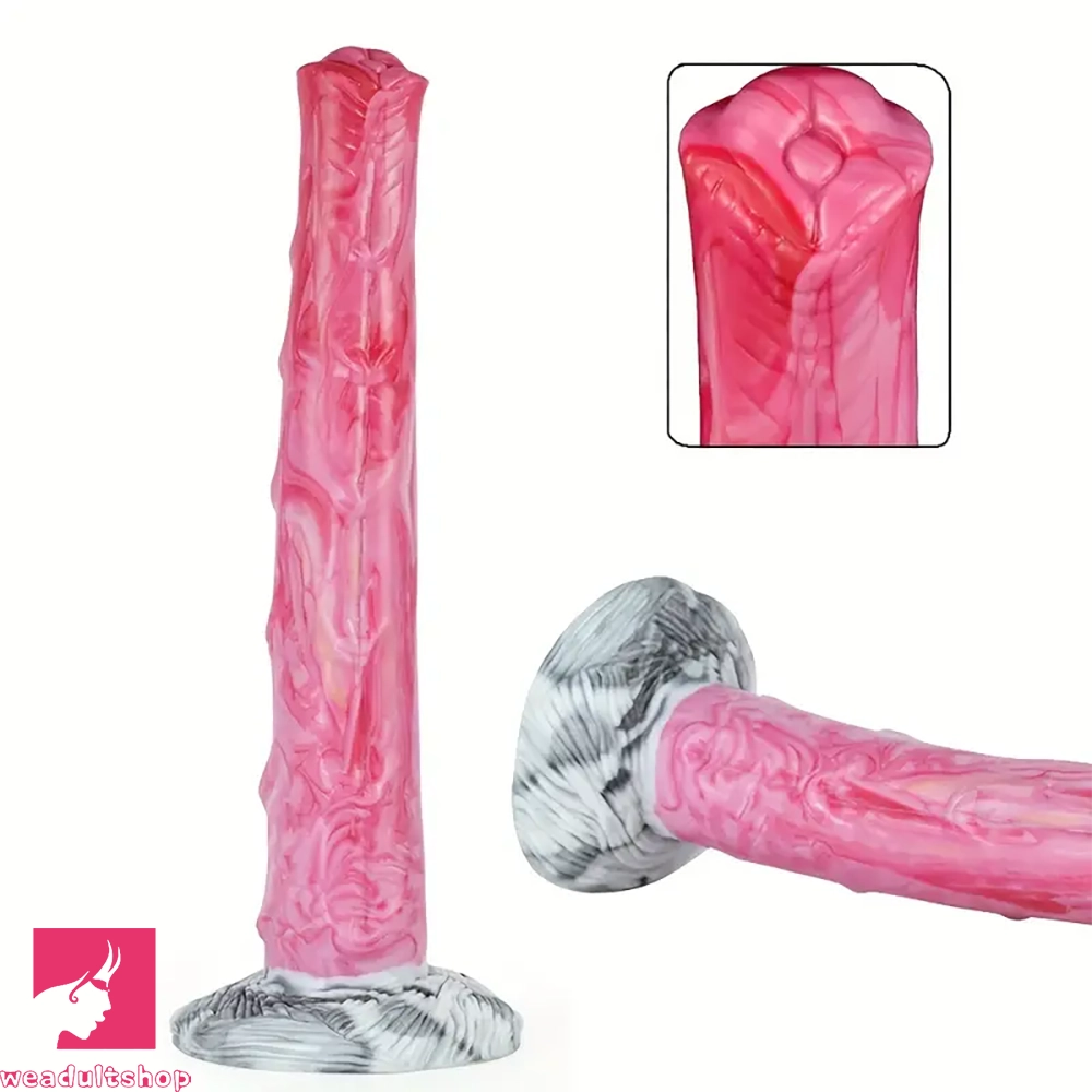 10.43in Realistic Big Horse Monster Dildo Pink Silicone Penis G Spot Toy
