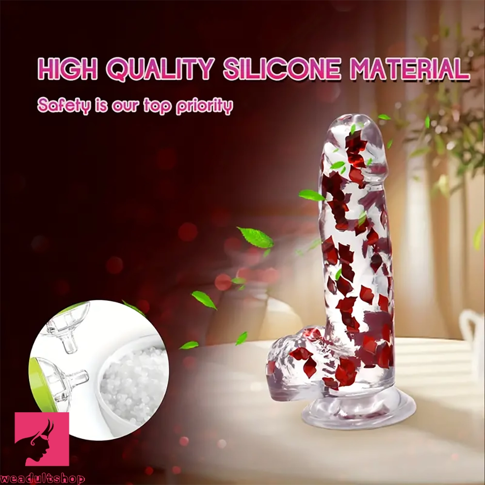 9.45in Realistic TPE Confetti Dildo Cock Hands-Free Sex Cock Toy