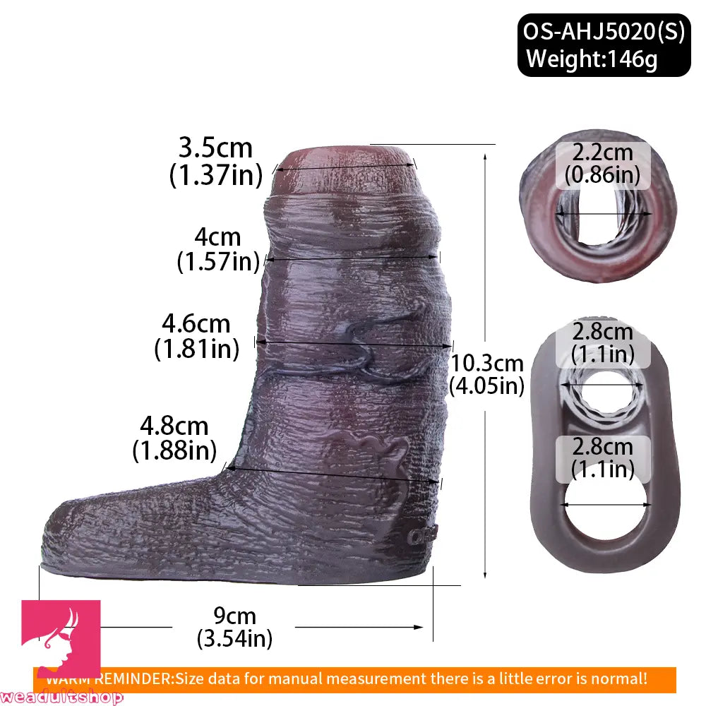 4.05in 4.8in 5.39in Platinum Silicone Penis Dildo Sleeve Male Wearable Toy
