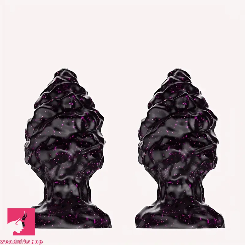 2.95in 4.33in Special-Shaped Silicone Anal Plug Thread Point Mini Dildo