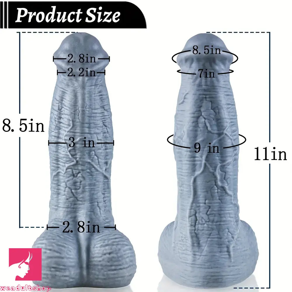 11in Fantasy Silicone Soft Dual Density Dildo Stimulator Heavyweight Cock