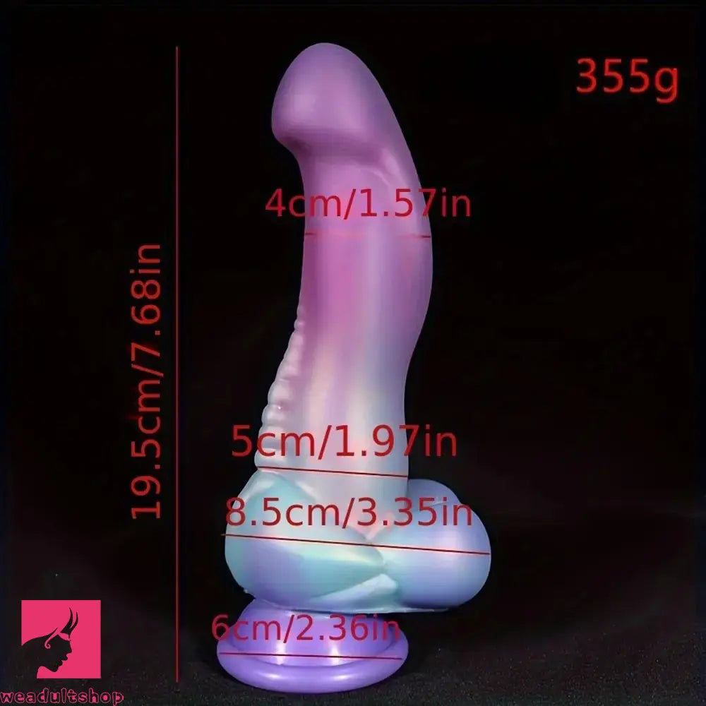 7.68in Mixed Color Abnormity Silicone Fantasy Soft Dildo Adult Sex Game