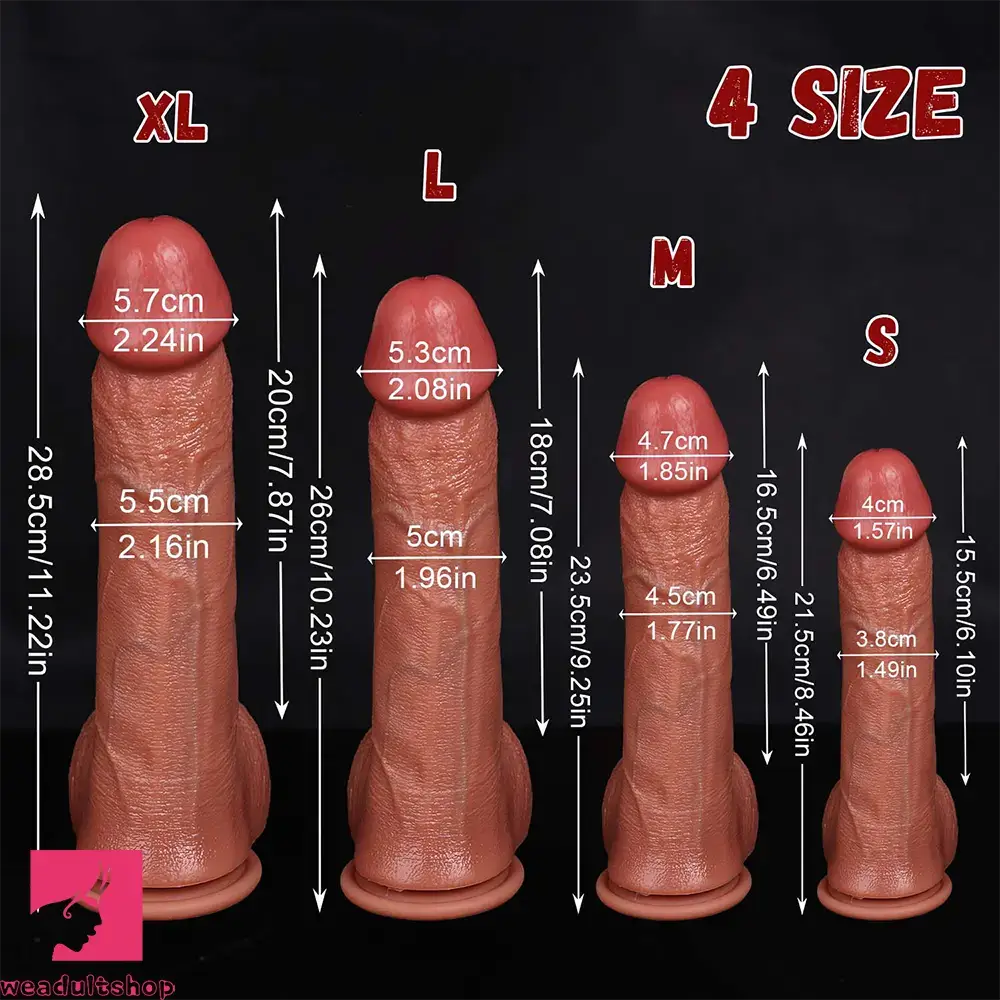 8.46in 9.25in 10.23in 11.22in Real Skin Curved Big Dildo For Prostate Anus