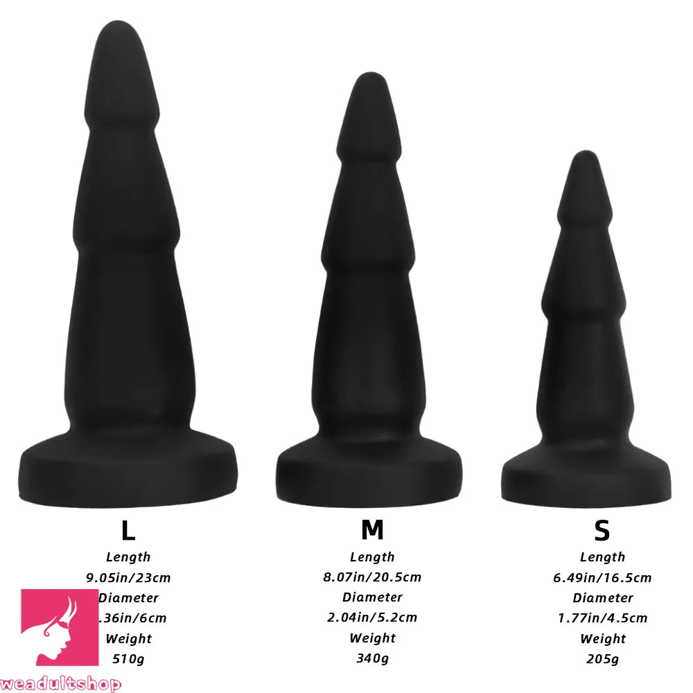 6.49in 8.07in 9.05in Liquid Silicone Soft Anal Dilator Trainer Cock Dildo