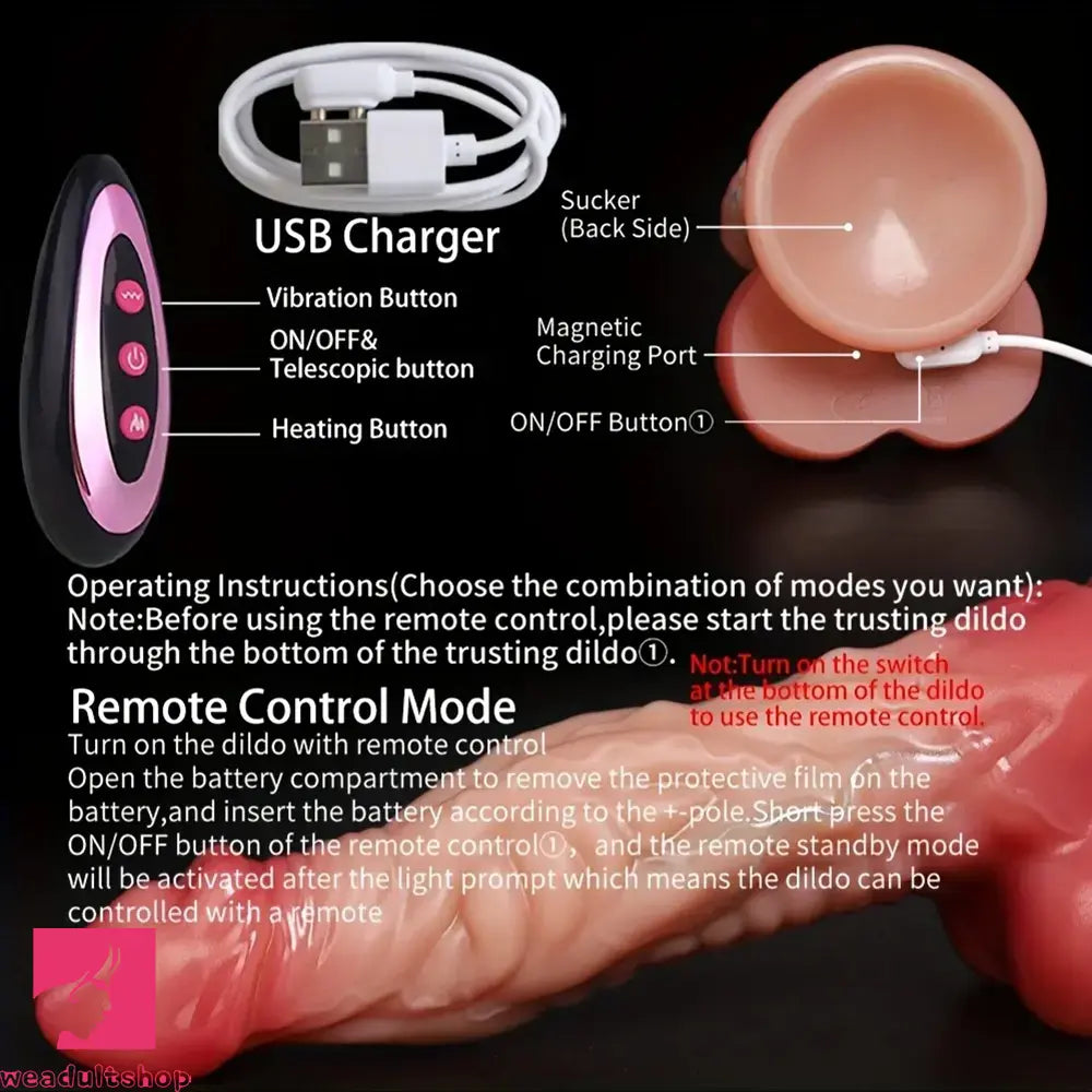 8.46in Vibrating Heated Thrusting Dragon Monster Lifelike Big Dildo For Sex